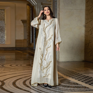 Vestido de Fiesta Musulmán para Mujer, Abaya, Jalabiya, Vestidos Largos de Noche con Lentejuelas, Abayas Marroquíes, Caftán Islámico, Vestidos Árabes, Túnica Larga - Product Image 4