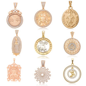 Xuping perhiasan grosir tembaga berlapis emas Hip Hop Ice Out Bling besar mode pribadi Rapper liontin pria - Product Image 3