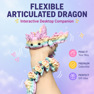 Vashine - Figura de Dragón Kohsar Articulada Impresa en 3D, Figura de Dragón Floral Flexible para Escritorio, Alivio del Estrés, Regalo Sensorial para Adultos - Product Image 6