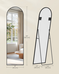 Songmics thủy tinh làm bằng tay dọc đầy đủ chiều dài sàn gương với đứng tùy chỉnh kích thước nghệ thuật Deco thiết kế - Product Image 5