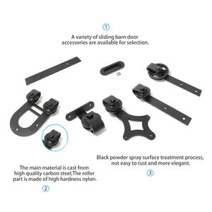ชุดอุปกรณ์สไลด์ประตูแบบเลื่อนราง6.6ft แบบอ่อนสำหรับประตูโรงนาแบบเดี่ยว - Product Image 3
