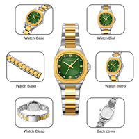 SKMEI 9408 Nouvelle Arrivée Montre Femme Légère en Alliage avec Bracelet en Acier, Montre-Bracelet Carrée Simple à Quartz Tendance pour Étudiantes