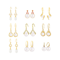Milliedition-pendientes de aro RTS con perlas de agua dulce, joyería de moda, 12mm, 18K, dorados