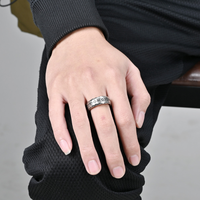 Nouvelle bague en acier inoxydable de style rétro nordique avec runes viking, non décolorante, bijoux de luxe haut de gamme pour homme, porte-bonheur