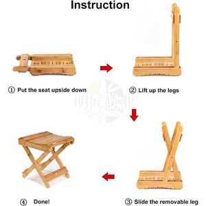 Tabouret de salle de bain pliable en bambou Mingjiang, antidérapant, pour hôtel, usage domestique, douche, changement de chaussures - Product Image 3