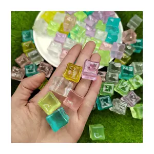 500 gam/lô 19Mm Nhân Tạo Ice Cubes Hạt Acrylic Pha Lê Vuông Ice Beads Đối Với Trang Trí Nội Thất Trung Tâm Đám Cưới Bình Chất độn