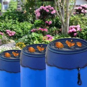 Cubiertas de barril de <span class=keywords><strong>lluvia</strong></span> con <span class=keywords><strong>malla</strong></span> de poliéster con cordón <span class=keywords><strong>para</strong></span> desechos de hojas Espacios al aire libre Cubierta de <span class=keywords><strong>malla</strong></span> de barril de <span class=keywords><strong>lluvia</strong></span> Juego de cubiertas de patio - Product Image 3