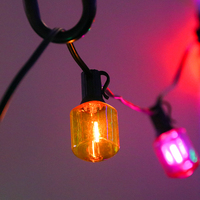 Petite bouteille carrée RVB coloré vacances éclairage suspendu LED ampoules Patio noël fête en plein air G40 guirlandes lumineuses