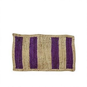 Cheap Price Handmade Jute Braided Anti-Slip Door <b>Mat</b> Geometric Block Pattern Natural Beige Black Rectangle Modern Medium - Product Image 3