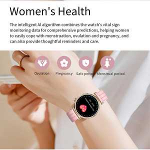 Montres intelligentes de sport pour femmes les plus vendues avec logo OEM personnalisé, écran AMOLED, fréquence cardiaque, pression artérielle, avec double bracelet - Product Image 4