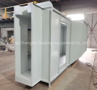 Ligne de production de peinture en poudre par lots pour tuyaux en acier avec cabine de pulvérisation et four à chauffage au gaz, facile à utiliser