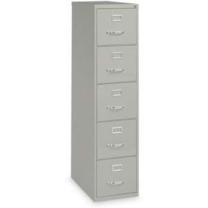 Alera HVF1562LG Armoire à dossiers verticale économique à cinq tiroirs gris clair, tiroirs format lettre 15 x 26,5 x 61,37 - Product Image 1