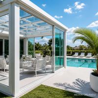 Véranda en aluminium MEXIN 6063-T5 avec double vitrage Low-E, serre, patio, jardin d'hiver, solarium, taille personnalisée