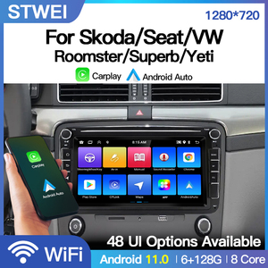 Autoradio STWEI con Carplay, Ricevitore GPS Android, Lettore Multimediale Audio da 8 Pollici per VW/Seat/Skoda Roomster <span class=keywords><strong>Superb</strong></span> Yeti, Wi-Fi - Product Image 2