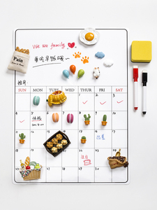Calendario planificador semanal mensual personalizado al por mayor, tablero de mensajes, pizarra blanca magnética para refrigerador hecha de material PET - Product Image 4