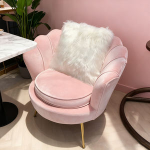 <span class=keywords><strong>Vente</strong></span> flash <span class=keywords><strong>Fauteuil</strong></span> moderne nordique rembourré Pieds en métal doré Chaise en tissu velours Canapé simple pour salon - Product Image 1