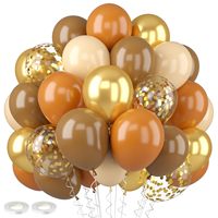 Ballons d'automne en latex, couleurs marron, anthracite, orange, sable, blanc, bleu métallisé, vert, pour décorations de fête de Thanksgiving, de remise de diplôme, de fête à thème citrouille et de baby shower