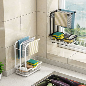 Soporte colgante de almacenamiento para trapo, estante de esponja para fregadero, escurridor multifunción, organizador para cocina y baño, decoración ajustable - Product Image 6