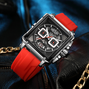 MEGIR 2233 <span class=keywords><strong>Orologio</strong></span> da <span class=keywords><strong>Uomo</strong></span> con Quadrante Quadrato alla Moda, Cinturino in Silicone <span class=keywords><strong>Giallo</strong></span>, <span class=keywords><strong>Orologio</strong></span> al Quarzo Luminoso, <span class=keywords><strong>Orologio</strong></span> Sportivo Analogico da Polso per <span class=keywords><strong>Uomo</strong></span> OEM - Product Image 5