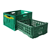 Grande caisse de rangement pliable en plastique perforé, robuste, réutilisable, empilable et emboîtable, pour légumes