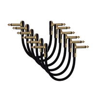 Haute qualité 6.35mm TS Type de crêpe à angle droit plaqué or profil bas guitare électrique ampli cordon câble de connecteur Audio stéréo