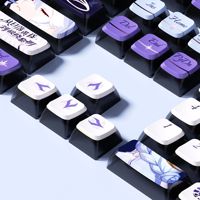 Hot Selling PBT Sublimation Anime Theme Luminous Personalized DIY Magnetic Axis Mechanical Keyboard Keycaps English Language