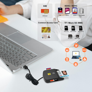 Lector de Tarjetas con Chip Inteligente ZOWEETEK, <span class=keywords><strong>4</strong></span> Ranuras, Compatible con SD, TF, MMC, ATM, EMV, CAC, ID, IC, SIM, SIS, Lector de Tarjetas de Crédito, Lectores de Tarjetas USB - Product Image 2