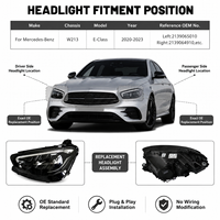 Conjunto de Faros Delanteros para Mercedes Clase E W213, OEM 2139065010 2139064910, Faro LED 6000K, Conexión Directa, Reemplazo Directo