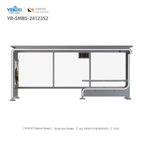 Abri de bus en aluminium carré élégant avec conception ouverte et Lightbox publicitaire pour améliorer l'arrêt de bus