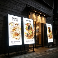 Kotak Lampu LED Ultra Tipis A4 Grosir dengan Kaca Temper, Bingkai Poster Backlit, Papan Menu, Papan Tanda untuk Display Iklan Luar Ruangan