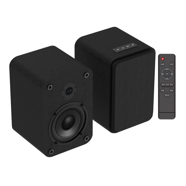 100W DSP Technology Handmade Wooden Housing Super Bass Desktop HiFi Sound Quality Bookshelf Active Speaker for TV