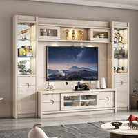 Gabinete de soporte de TV de lujo Unidad de pared de diseño moderno Centro de entretenimiento Muebles de sala de estar