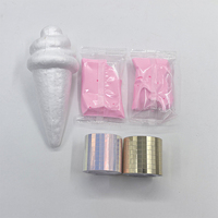 Kit de mosaïque brillante DIY, figurine en mousse crème glacée vierge avec rouleaux de ruban mosaïque miroir holographique, jouet artistique pour fête d'anniversaire d'enfants