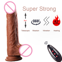 Consolador vibrador de punto G para mujer adulta, consolador de empuje con calefacción supertelescópica, Juguetes sexuales enormes, consoladores grandes realistas de silicona para mujer