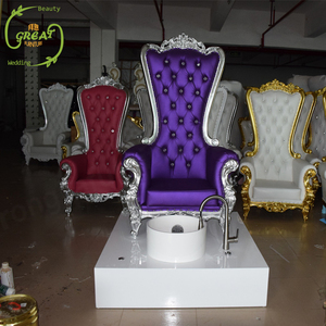 Silla de lujo para salón de belleza con respaldo alto, silla de Spa King Foot, silla de pedicura clásica rosa de cuero con mechones para salón de uñas - Product Image 6