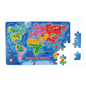 <span class=keywords><strong>Puzzle</strong></span> en bois pour enfants, jouet de apprentissage de la calligraphie, de la carte du monde, pièces - Product Image 3