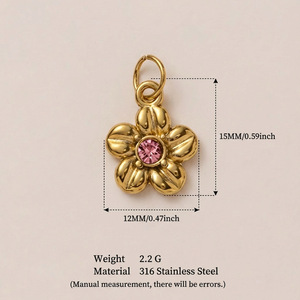 Nouveau 2026 – Breloque DIY personnalisée en acier inoxydable plaqué or 18 carats PVD, motif étoile, lune, soleil, <span class=keywords><strong>croix</strong></span>, ange, pour la fabrication de bijoux - Product Image 4