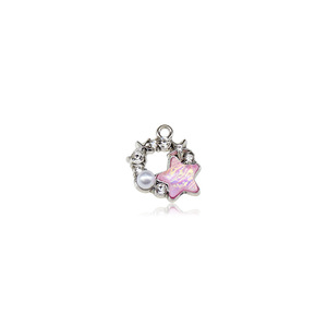 Pendentif étoile ciel étoilé en alliage de zinc plaqué pour la fabrication de bracelets, étoiles bleues, roses et blanc cassé, composants de bijoux GJ198 - Product Image 5