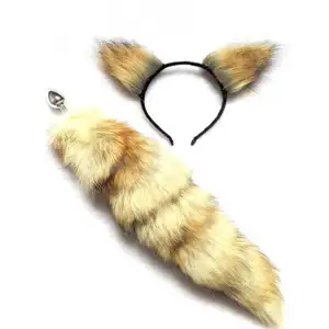 섹시한 액세서리 여우 꼬리 금속 항문 플러그 고양이 귀 에로틱 성인 섹스 토이 BDSM 속박 섹시한 코스프레 의상
