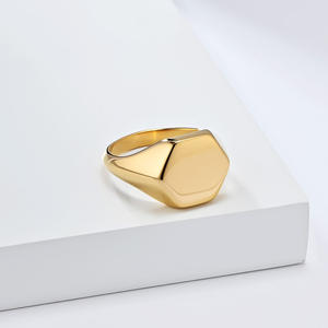 Geometric Hexagonal Titanium Steel <b>Ring</b> Unisex Fashion Jewelry Gift Gold Black Silver Color Options - Product Image 3