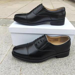 Men's <b>Black</b> Leather Dress Shoes Flat <b>Heel</b> <b>Low</b> Top Business Work Shoes - Product Image 3