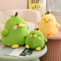 Oreiller de compagnon de couchage pour enfants en peluche mignon petit canard et poupée en peluche douce pour cadeau de vacances pour filles