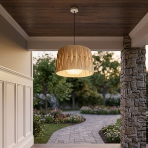 Natural Rattan Pendant Light Handwoven Hanging Lamp Indoor Porch Entryway <strong>Kitchen</strong> Island Resort <strong>Commercial</strong> Home Ceiling <strong>Lighting</strong> - Product Image 2