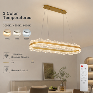Modern Luxury Gold Metal <b>Led</b> Pendant <b>Light</b> <b>Dimmable</b> Remote Tricolor For Dining Room Living Room Indoor Home - Product Image 4
