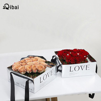Qibai Valentijnsdag Handheld Bloembak Hart Opvouwbare Spiegel Bloementas Fruit Hand-Held Geschenkdoos