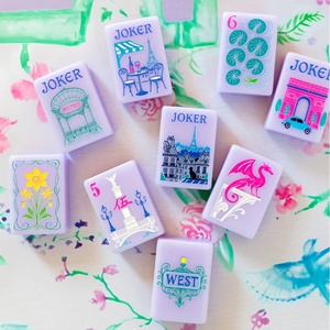 Tuiles de Mahjong Personnalisées Paris Romance en Acrylique Lavande Lilas de Luxe avec <span class=keywords><strong>Tour</strong></span> Eiffel Personnalisée pour le Divertissement - Product Image 4
