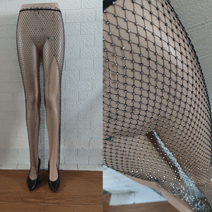 Nouveau <span class=keywords><strong>pantalon</strong></span> femme en résille élastique transparente, orné de cristaux brillants, sexy et ajouré, pour l'été et la plage - Product Image 6