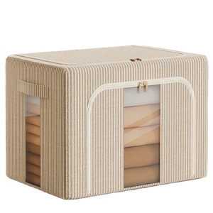 Window Steel Frame Storage Box Cloth Quilt Folding Storage Bag With Cover