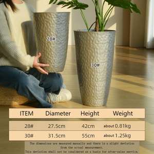 Pot de fleurs en <span class=keywords><strong>plastique</strong></span> nacré haut et élégant, épaissi, pour intérieur, salon, balcon, bureau, bac à plantes - Product Image 6