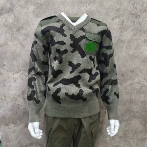 เสื้อสเวตเตอร์คอวีลายพรางถักสำหรับผู้ชาย แขนยาว ทนทาน เหมาะสำหรับการเดินป่า ตั้งแคมป์ และกิจกรรมกลางแจ้งทางยุทธวิธี - Product Image 1